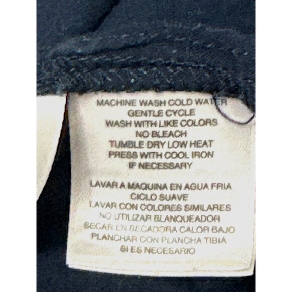 Jones New York Sport Large Navy Blue Circle Pattern Button Up Top Urban Heritage - Picture 12 of 16